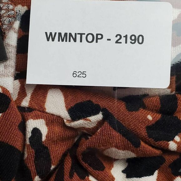 Ann Taylor Factory Women's Leopard Print Ruffle Sleeve Top Size M Brown Black Wh - Picture 7 of 7